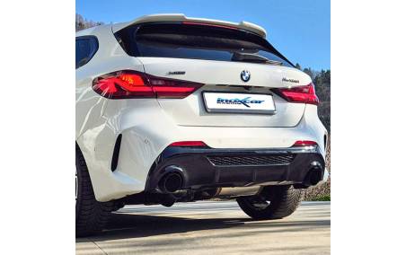 Silencieux échappement Inox + Valve sorties D+G Racing Black 100mm BMW F40 M135i sur véhicule