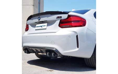 Silencieux échappement Inox + Valve sorties D+G X-Race Black 2x90mm BMW F87 M2 sur véhicule