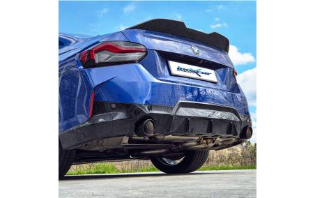 Silencieux échappement Inox + Valve sorties D+G X-Race Black 100mm BMW G42 220i sur véhicule