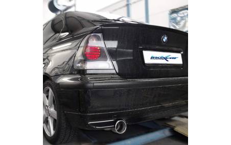 Silencieux échappement Inox 1 sortie Ronde 102mm BMW E46 316i Compact sur véhicule