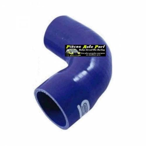 Durite Réducteur coudé 90° Silicone renforcé Bleu Diamètre 38mm/32mm