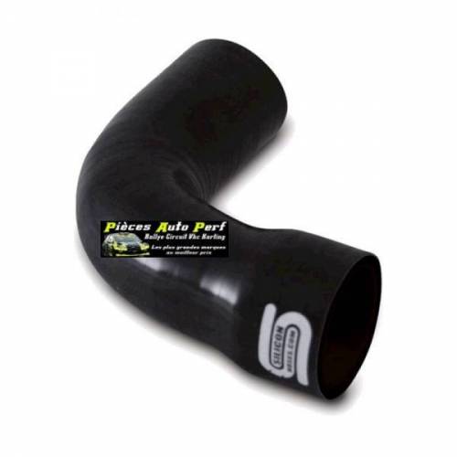 Durite Réducteur coudé 90° Silicone renforcé Noir Diamètre 76mm/51mm