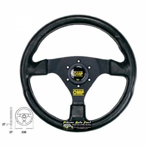 Volant 3 branches diamètre 330mm OMP Racing GP Skai Noir