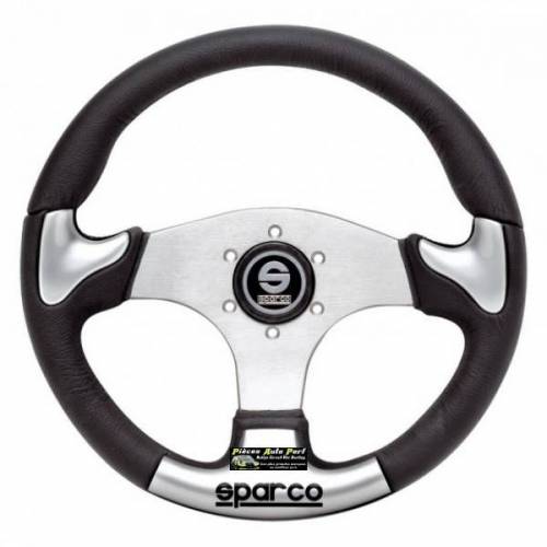 Volant 3 branches diamètre 345mm SPARCO P222 Cuir Gris/Noir