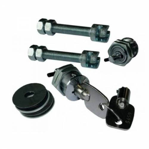 Paire d'attache capot Acier avec fermeture a clé