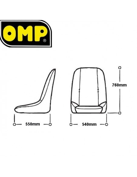 Siège baquet Tubulaire OMP Brands Hatch Simili-cuir Noir
