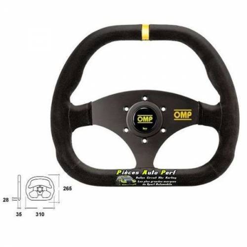 Volant 3 branches diamètre 310x265mm OMP Kubic Peau retournée Noir