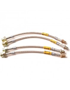 4 Flexibles de freins Avant + Arrière renforcées type Aviation PEUGEOT 205 1l6 GTi