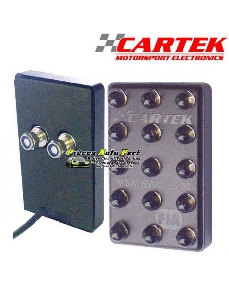 Feux de pluie FIA 15 Leds CARTEK Rectangulaire