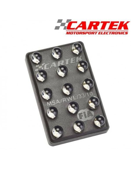 Feux de pluie FIA 15 Leds CARTEK Rectangulaire