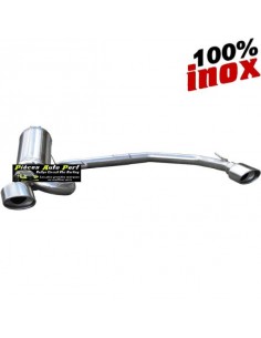 SILENCIEUX DUPLEX INOX SIMPLE SORTIES OVALES Diamètre 120x80mm Peugeot 106 1.6 16v Rallye Année 1996 à 2003