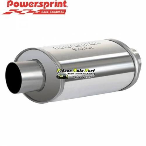 Silencieux intermédiaire Short-box ovale Inox 1x1 Diamètre 55mm