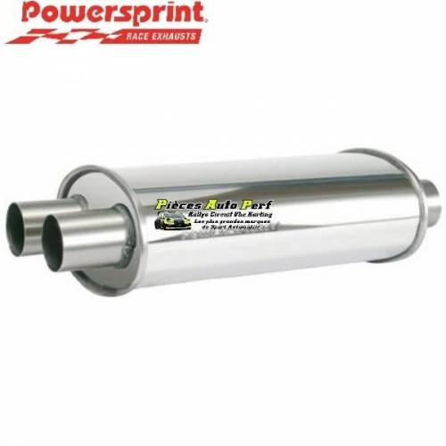 Silencieux intermédiaire Short-box ovale Inox 1x2 Diamètre 63.5/60mm