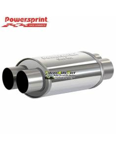 Silencieux intermédiaire Short-box ovale Inox 2x2 Diamètre 65mm