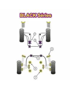 2 Silentblocs renforcés Black pour l'Avant des bras arrière BMW E36