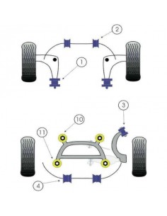 2 Silentblocs renforcés Performance pour Palliers de barre anti-roulis avant BMW E46 2