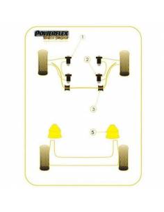 2 Silentblocs renforcés Black pour Arrière de triangle avant PEUGEOT 205