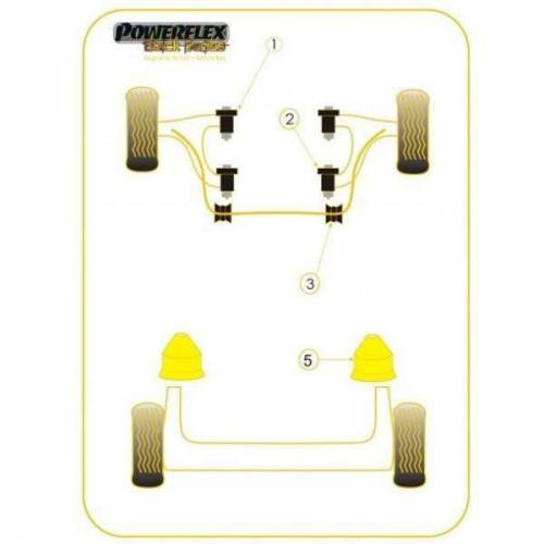 2 Silentblocs renforcés Black pour Arrière de triangle avant PEUGEOT 205