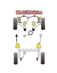 2 Silentblocs renforcés Black pour Avant de triangle avant PEUGEOT 306