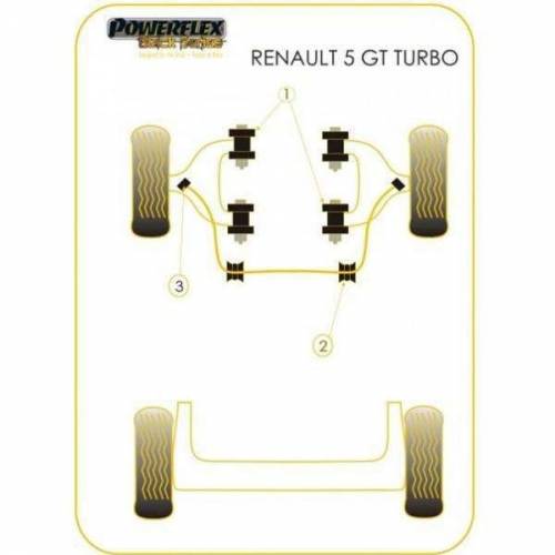 4 Silentblocs renforcés Black pour Triangle avant RENAULT 5 GT Turbo