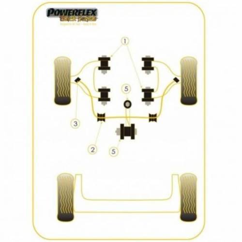 4 Silentblocs renforcés Black pour Triangle avant RENAULT 19 16s