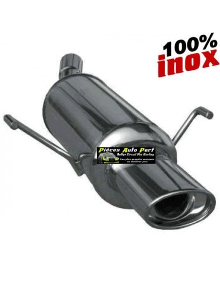 Silencieux échappement arrière Inox 1 sortie Ovale 120x80mm PEUGEOT 207 1l6 16v GTi