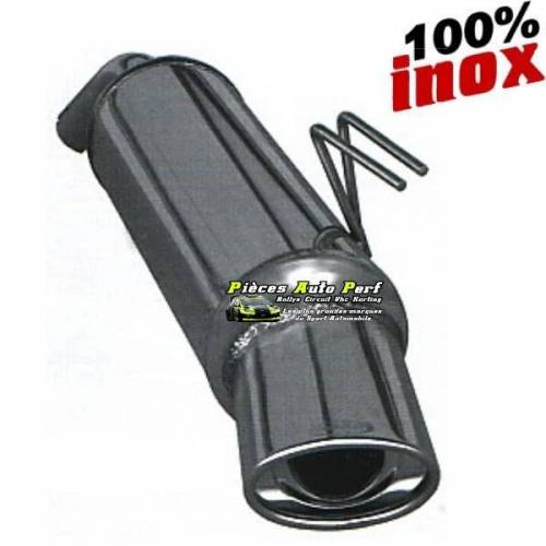 Silencieux échappement arrière Inox 1 sortie Ovale 120x80mm PEUGEOT 306 2l0 16v