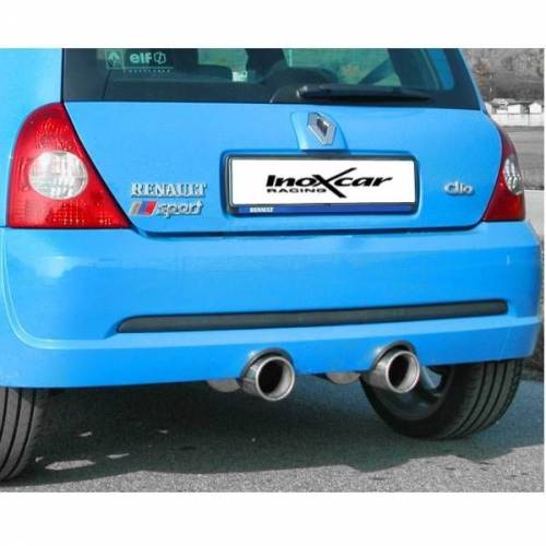 2 Silencieux échappement arrière Inox 1 sortie Ronde 80mm RENAULT Clio 2 RS Phase 3