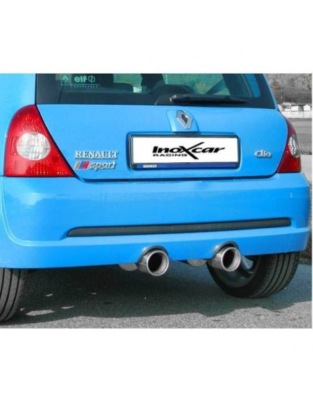 2 Silencieux échappement arrière Inox 1 sortie Ronde 102mm RENAULT Clio 2 RS Phase 3