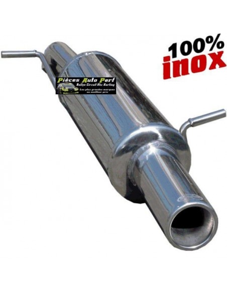 2 Silencieux échappement arrière Inox 1 sortie Ronde 102mm RENAULT Clio 2 RS Phase 3