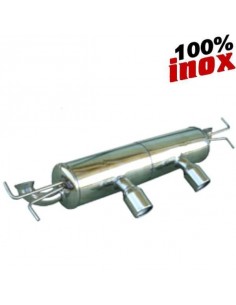 Silencieux échappement arrière Inox 2 sorties Rondes 76mm RENAULT Clio 2 V6