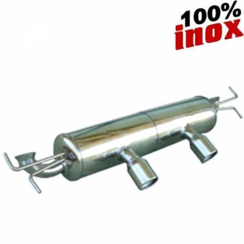 Silencieux échappement arrière Inox 2 sorties Rondes 76mm RENAULT Clio 2 V6