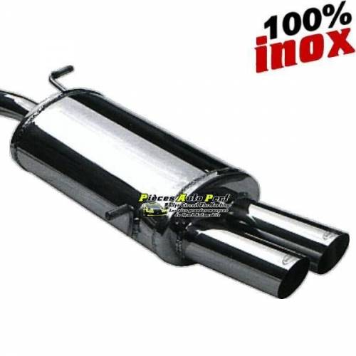 Silencieux échappement arrière Inox 2 sorties Racing 80mm SEAT Leon 2 1l9 TDi 105cv