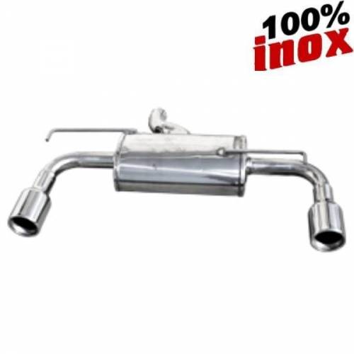 Silencieux échappement arrière Inox 1 sortie Ronde 102mm Volkswagen Golf 4 R32