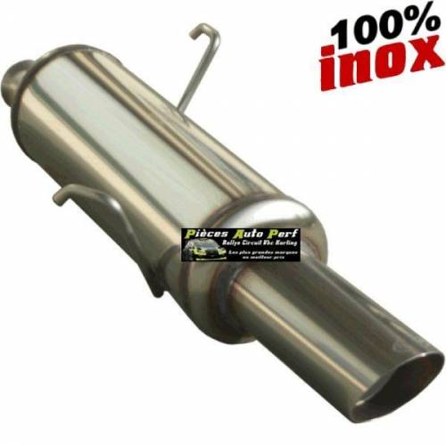 Silencieux échappement arrière Inox 1 sortie Racing 90mm Opel Tigra 1l4 16v 90cv