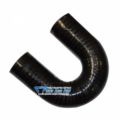 Durite Coude 180° silicone renforcé Noir Diamètre 25mm