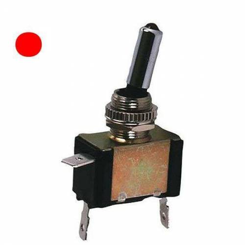 Interrupteur à bascule 2 positions 20Ah avec Led rouge