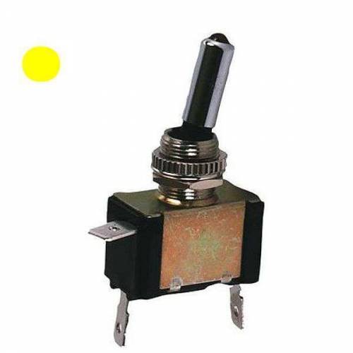 Interrupteur à bascule 2 positions 20Ah avec Led jaune