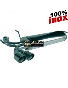 Silencieux échappement arrière Inox 2 sorties Racing Diamètre 80mm PEUGEOT 206 RC 2l0 16v