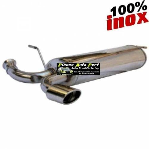 Silencieux échappement arrière Inox 1 sortie Ovale Diamètre 120x80mm PEUGEOT 206 RC 2l0 16v
