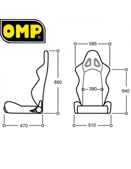 Siège baquet Tubulaire FIA OMP TRS SKY Noir