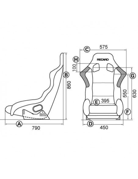 Siège baquet Carbone Kevlar FIA RECARO Pro Racer SPA HANS Noir