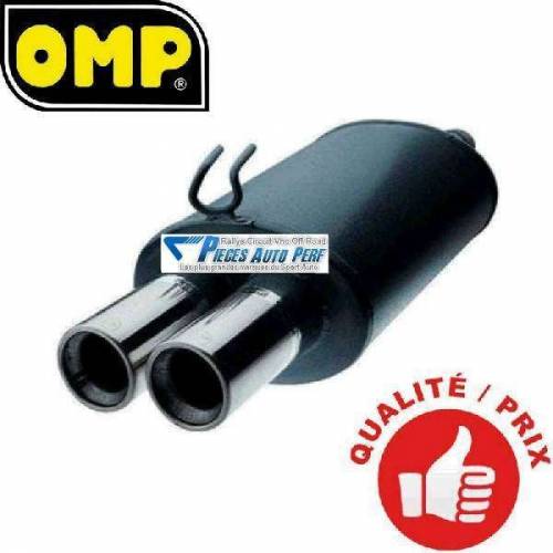 Silencieux Echappement Acier/Inox 2 sorties Ronde Diamètre 76mm Fiat Punto 1l4 GT Turbo