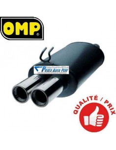 Silencieux Echappement Acier/Inox 2 sorties Ronde Diamètre 76mm Opel Tigra 1l6 16v