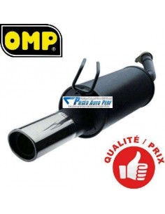 SILENCIEUX ACIER SIMPLE SORTIE OVALE Diamètre 85x65mm Peugeot 205 1l6 GTi