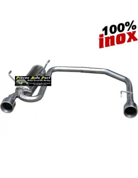 Silencieux échappement Duplex Inox 2x1 sortie Ronde 102mm Citroen C2 1l6 16v VTS