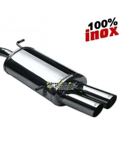 Silencieux échappement Inox 2 sorties Racing diamètre 70mm Fiat Grande Punto 1l4 Turbo T-Jet