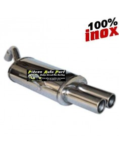 Silencieux échappement Inox 2 sorties Rondes 80mm Volkswagen Polo 6N 1l6 16v