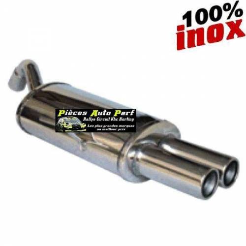 Silencieux échappement Inox 2 sorties Rondes 80mm Volkswagen Polo 6N 1l6 gti