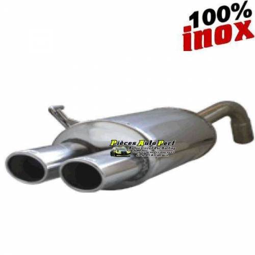 Silencieux échappement Inox 2 sorties Ovales 90x70mm Volkswagen Polo 6N 1l6 GTi